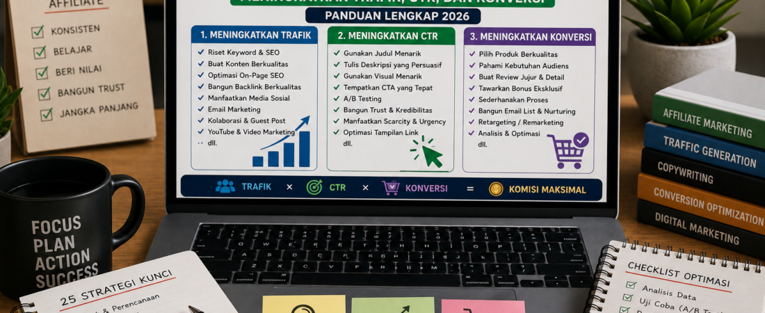 Rahasia Affiliate Marketing Sukses: 25 Strategi Meningkatkan Trafik, CTR, dan Konversi (Panduan Lengkap 2026)
