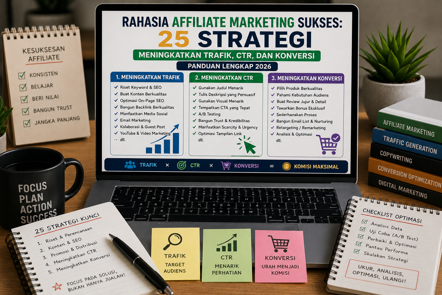 Rahasia Affiliate Marketing Sukses: 25 Strategi Meningkatkan Trafik, CTR, dan Konversi (Panduan Lengkap 2026)