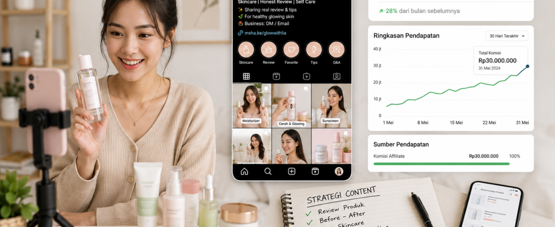 Studi Kasus Affiliate Marketing Instagram: Micro-Influencer Skincare dengan Komisi Rp30 Juta per Bulan