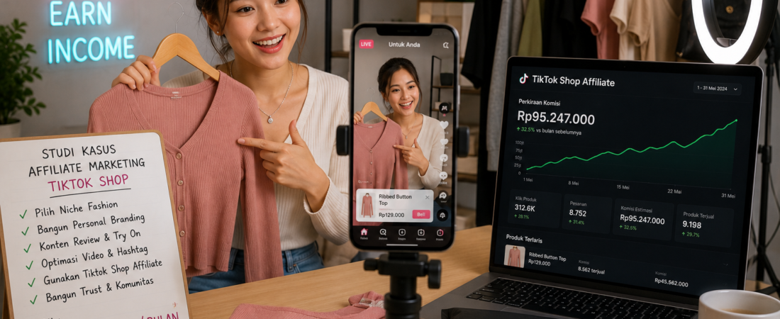 Studi Kasus Affiliate Marketing TikTok Shop: Kreator Fashion dengan Komisi Rp95 Juta per Bulan