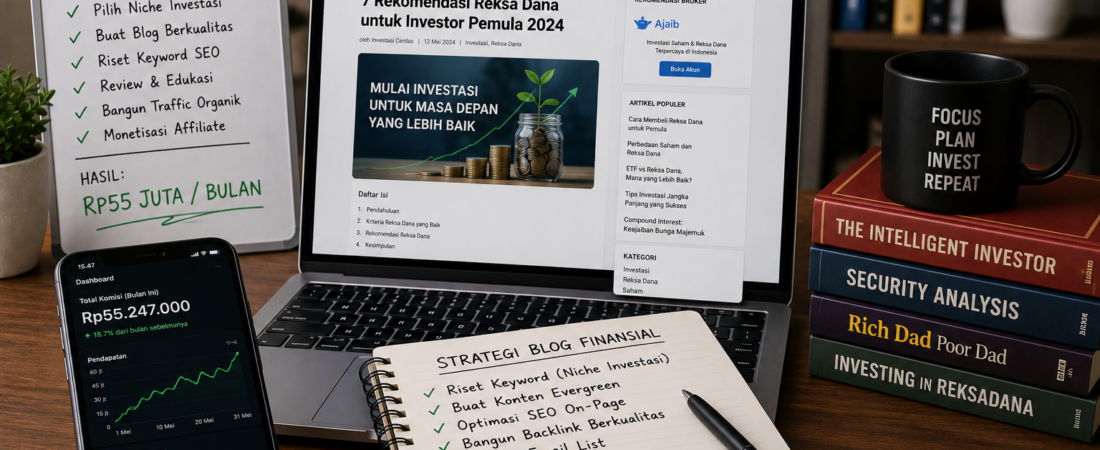 Studi Kasus Affiliate Marketing Blog Finansial: Niche Investasi dengan Komisi Rp55 Juta per Bulan
