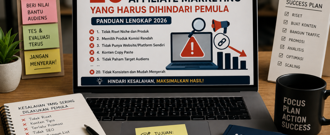 20 Kesalahan Affiliate Marketing yang Harus Dihindari Pemula (Panduan Lengkap 2026)