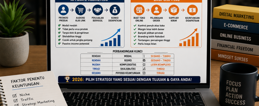 Affiliate Marketing vs Dropshipping: Mana yang Lebih Menguntungkan di Tahun 2026?